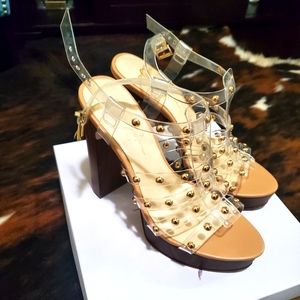 Clear and Gold sandals
